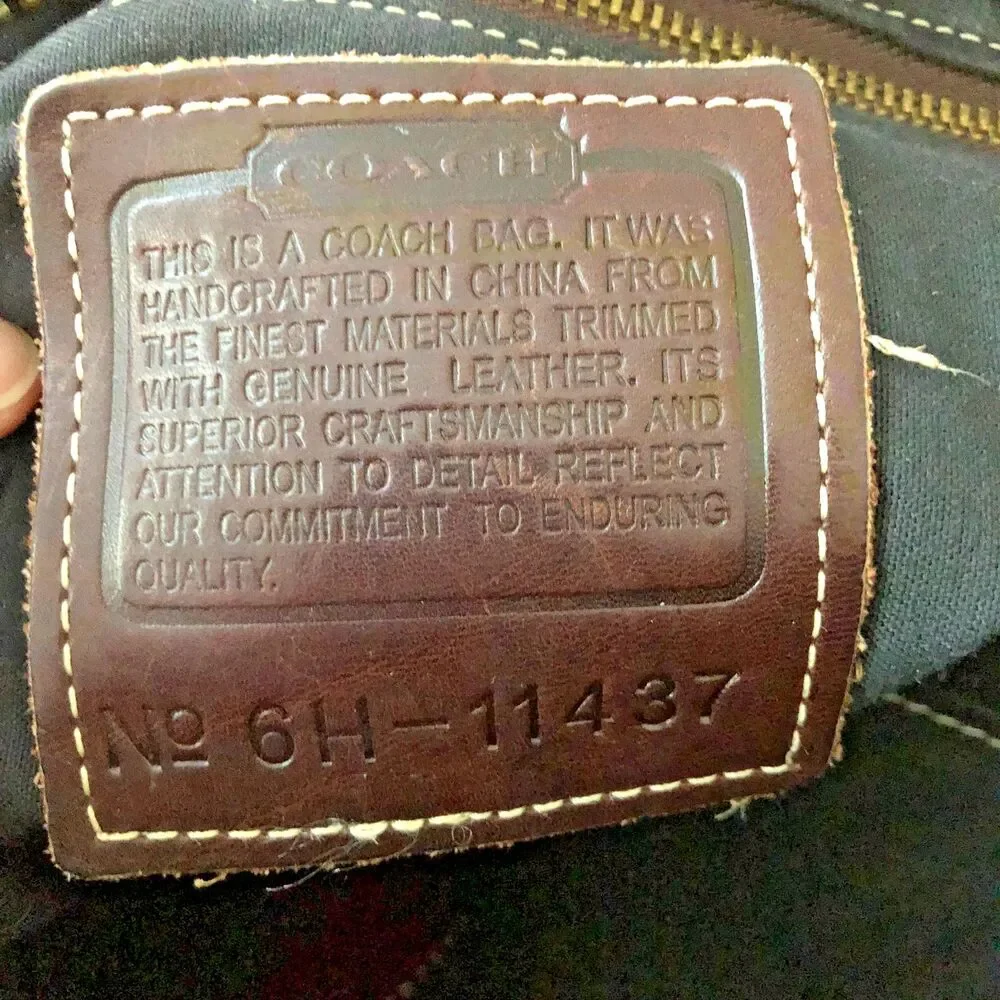 COACH Bleeker Signature Canvas Leather Bucket Crossbody Bag Brown #11437 Vintage